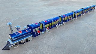 Make A Largest Steam Train With Pepsi Cans 🚂 Cars At Home 🚂 DIY