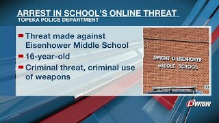 Teen arrested in connection with social media school threat in Topeka