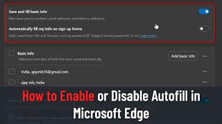 How to Enable or Disable Autofill in Microsoft Edge (Guide)