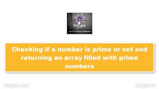 [Java Basics] Java Program to fill an Array with prime numbers