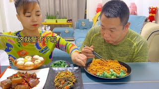 不给他做饭第四天，看你能坚持多久#eating show#eating challenge#husband and wife eating food#mukbang #asmr eating