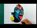 Angry Kali Mata drawing, Oil pastel drawing, Step by step tutorial ||