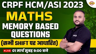 CRPF HCM MATHS CLASSES 2023 | MATHS IMPORTANT QUESTIONS | MATHS FOR CRPF 2023 | BY VIPUL SIR