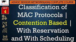 L4: Classification of MAC Protocols | Contention Based | With Reservation and With Scheduling