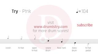 P!nk - Try Drum Score