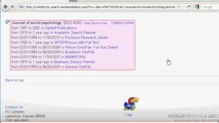 KU Libraries - Searching for E-Journals