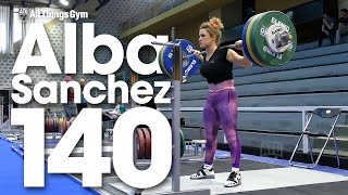 Alba Sanchez (58kg, Spain, 19 y/o) 140kg x 2 Squat 2017 European Championships