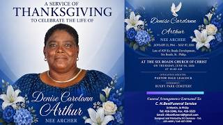 Live Stream of Funeral Service for Denise Carolann Arthur nee Archer
