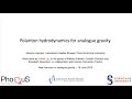 Maxime Jacquet (Université Paris Sorbonne) – Polariton hydrodynamics for analogue gravity