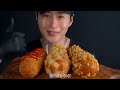 asmr mukbang korean mozzarella corn dogs cooking u0026 eating sounds