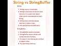 Daily Java interview questions | difference between string and stringBuffer #java #shorts