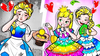 [🐾paper doll🐾] Rich Elsa's Mother's Poor Day Challenge With Poor Rapunzel | Rapunzel's Family