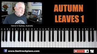 Autumn Leaves piano lesson for beginners (level 1) P