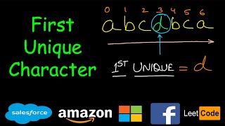 First unique character in a string | Leetcode #387