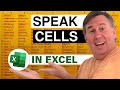 Excel - Speak Cells After Each Cell is Data Entered - Episode 2039