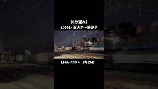 (貨物列車) 2023/01/28 2066レ EF66-119 + コキ26B #Shorts