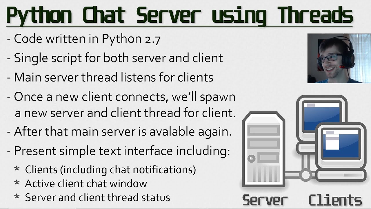 Python Chat Server Using Threads Overview 1 Of 7 Youtube