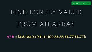 Find lonely value from an array (JavaScript)