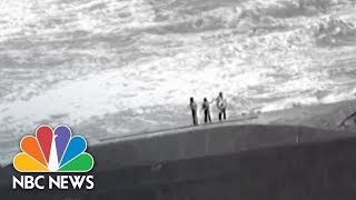 Dramatic Helicopter Rescue From Ship Capsized By Hurricane Maria | NBC News