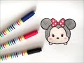 ツムツムミニーマウスの描き方 　ディズニーイラスト 　how to draw　minnie mouse 그림