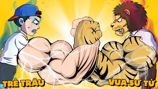 TRẺ TRÂU vật tay THẮNG VUA SƯ TỬ !!! (Thánh Vật Tay) Arm Wrestling Clicker ✔