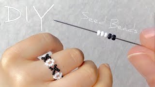 Xoxo beaded ring tutorial: How to make Xoxo ring with seed beads