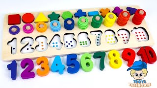 Best Learn Numbers, Counting, Shapes with Activity Puzzle | Preschool Toddler Learning Toy Video