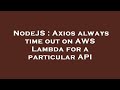 NodeJS : Axios always time out on AWS Lambda for a particular API