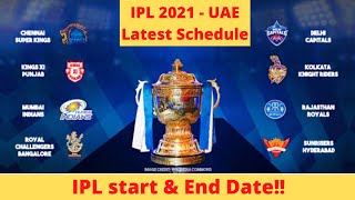 Cricket : IPL 2021 latest schedule & News || IPL 2021 Start Date || IPL 2021 End Date