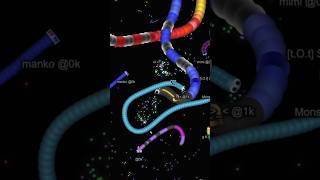 【slither.io】フェイントで神回避　#snake #snakegame #スリザリオ #games #io #slithersnake #shorts #short