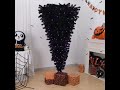 Artificial Black Halloween Tree ,Hinged Inverted Xmas Pine Tree for Holiday Carnival Party.