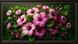 TV Wallpaper | Whispering Petals: Hibiscus Enchantment #framedart #wallpaper #art