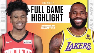 Houston Rockets at Los Angeles Lakers | Full Game Highlights