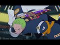 zoro and luffy vs s mihawk english sub