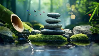 Relaxing Piano Music with Bamboo Water Fountain - Calm Music for Meditation, Stress Relief, Healing