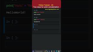 How to Concatenate values in Python Print | Python Tutorial - #6