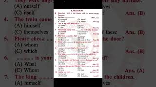 Pronoun Important objective questions | Class 12 English Grammar | #shorts #english #motivation #yt