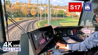 🇨🇭 Cab Ride S-Bahn Zürich (S17) Driver's POV  | Wohlen AG - Dietikon [4K]