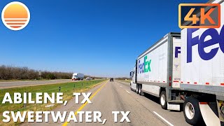 Abilene, Texas to Sweetwater, Texas. Drive With Me on an UltraHD 4K Real Time Driving Tour in Texas.