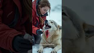 How a polar woman saved the life of an arctic wolf!! #polar #polarbear #polargirl #arcticwolf #wolf