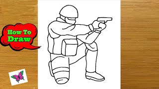 How to Draw Army Soldiers Easy | Soldier Drawing Step by Step