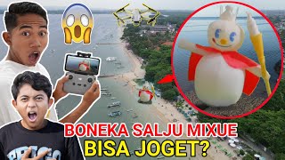 DRONE MENANGKAP NAMPAK BONEKA MIXUE JOGET DIPANTAI?GEMES SEKALI!! | Mikael TubeHD