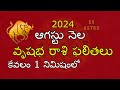 Vrushabha Rasi Phalalu 2024 || August Monthly Horoscope 2024 telugu | SV Astro