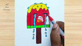 ice cream drawing for kids || How to draw a Cute Ice Cream Easy