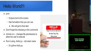 Class 1 01 Python Scripting Justin Rogosky