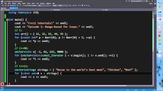C++11 Tutorials! Episode 1: Range Based For Loops