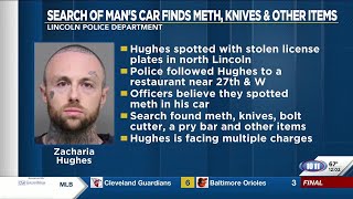 Lincoln man arrested after task force finds meth in car with stolen plates