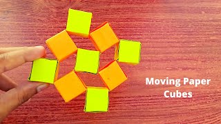 Moving Paper Cubes Origami | How to make moving paper cubes without tap and glue#shorts #craftboat