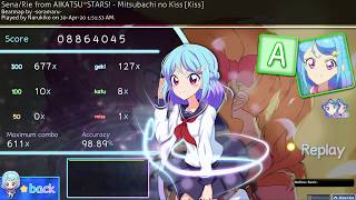 [osu!] Mitsubachi no Kiss [Kiss] +HD,NC 98.89% 611x 1x miss