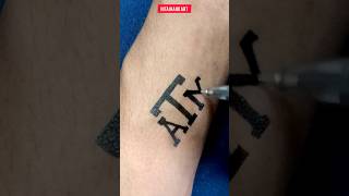 DIY temporary tattoo letter with pen ✨✨ #tattoo #viral #shorts #letter